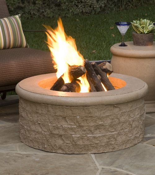 Napoleon Patio fire-pits are contemporary stone encased fire-pits