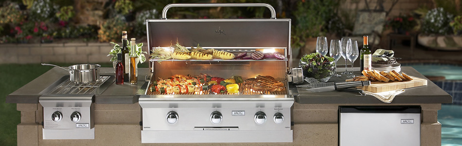 Premium Amercian Grills can complete your patio amenities